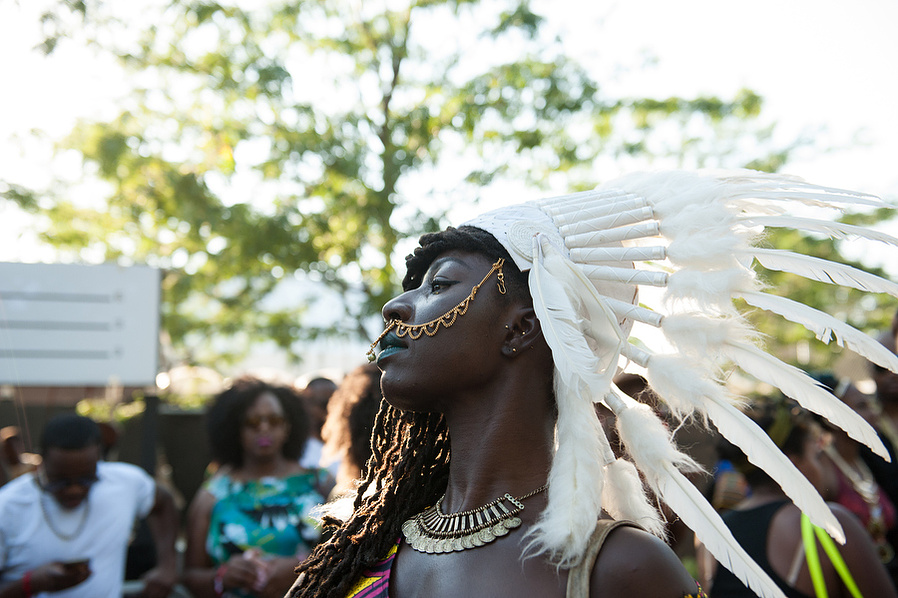 NEW YORK, NY - AUGUST 28: People participate in the annual Afropunk Music festival on August 28, 2016 in New York City.